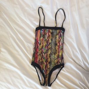 pilyq colorful snake pattern one piece